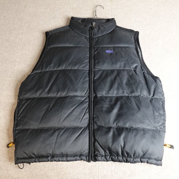 Vintage Eddie Bauer Vest XL Black Down Filled Puffer Quilted EBTEK - Picture 1 of 9